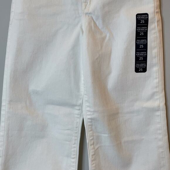 J.Crew Factory Wide Leg Cropped All Day Stretch Jean Denim Trip BR051 White 25 - Picture 4 of 12